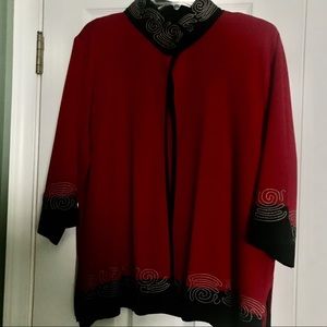 2 piece Ming Wang knit jacket and shell
